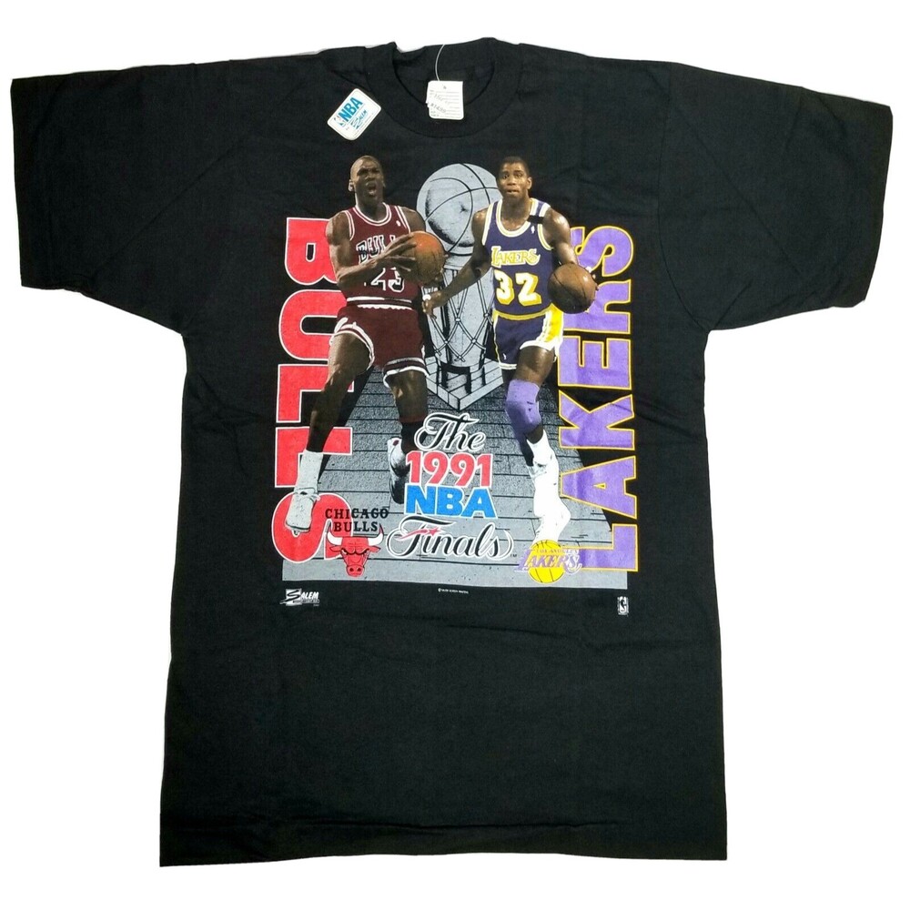 CHICAGO BULLS NBA FINALS 1991 MICHARL JORDAN TSHIRT AUTHENTUC SALEM Sz M NWTS!